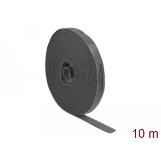 DeLOCK Delock Hook-and-loop tape on roll L 10 m x W 15 mm grey