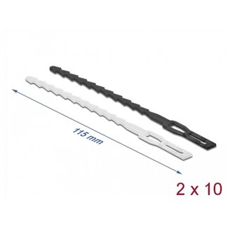 DeLOCK Delock Cable tie lightning-shaped with fastening eyelet L 115 x W 4.5 mm reusable 20 pieces