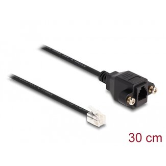 DeLOCK Delock Cable RJ10 plug to RJ10 jack for installation 30 cm black