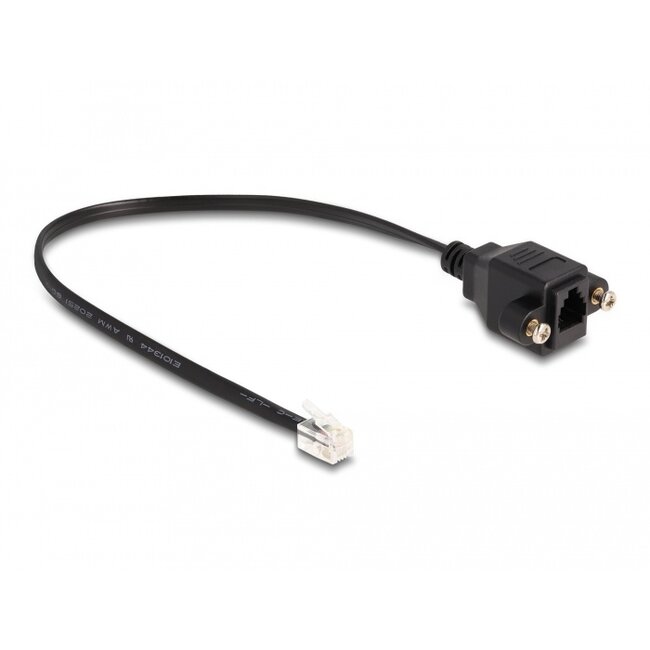 Delock Cable RJ10 plug to RJ10 jack for installation 30 cm black