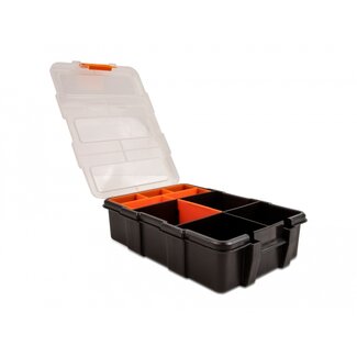 DeLOCK Delock Sorting box with 11 compartments 220 x 155 x 60 mm orange / black
