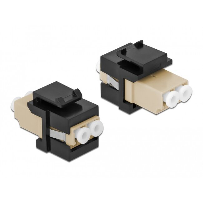 Delock Keystone Module LC Duplex female to LC Duplex female beige / black
