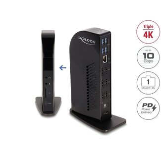 DeLOCK Delock USB Type-C™ Triple Display Docking Station with DisplayLink® 4K / USB Hub / LAN / SD / Audio / PD 96 W