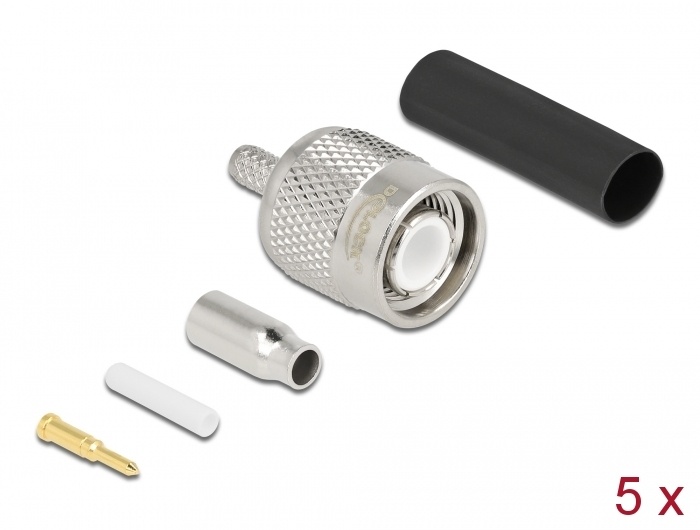 DeLOCK Delock TNC Stecker zum Crimpen RG-174 / RG-316 mit passendem Schrumpfschlauch
