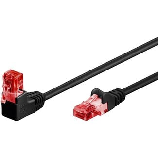 Goobay Goobay CAT 6 Patch Cable 1x 90° Angled, U/UTP, black 0.5 m