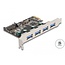 Delock PCI Express x1 Card to 4 x external USB Type-A female SuperSpeed USB 5 Gbps (USB 3.2 Gen 1)