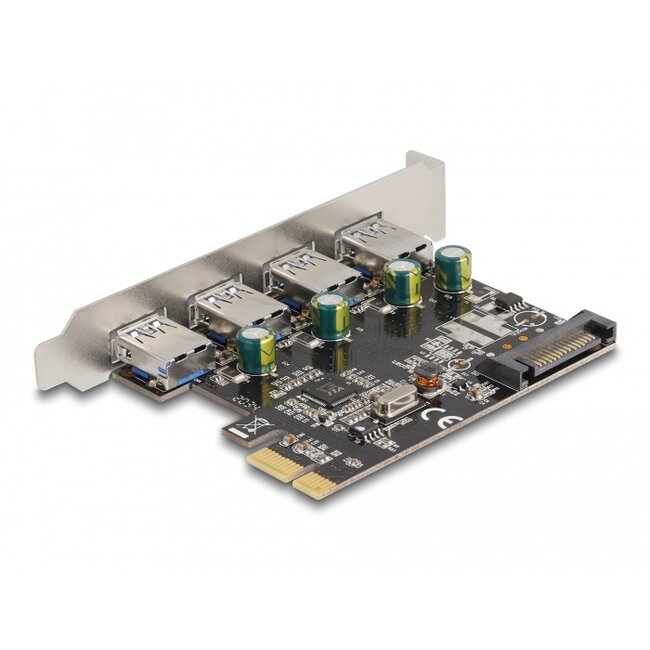 Delock PCI Express x1 Card to 4 x external USB Type-A female SuperSpeed USB 5 Gbps (USB 3.2 Gen 1)