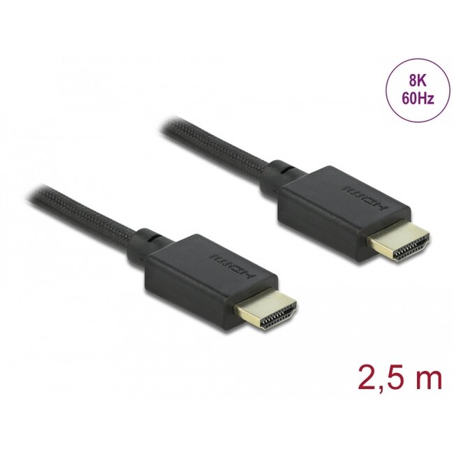 Delock High Speed HDMI Cable 48 Gbps 8K 60 Hz 2.5 m