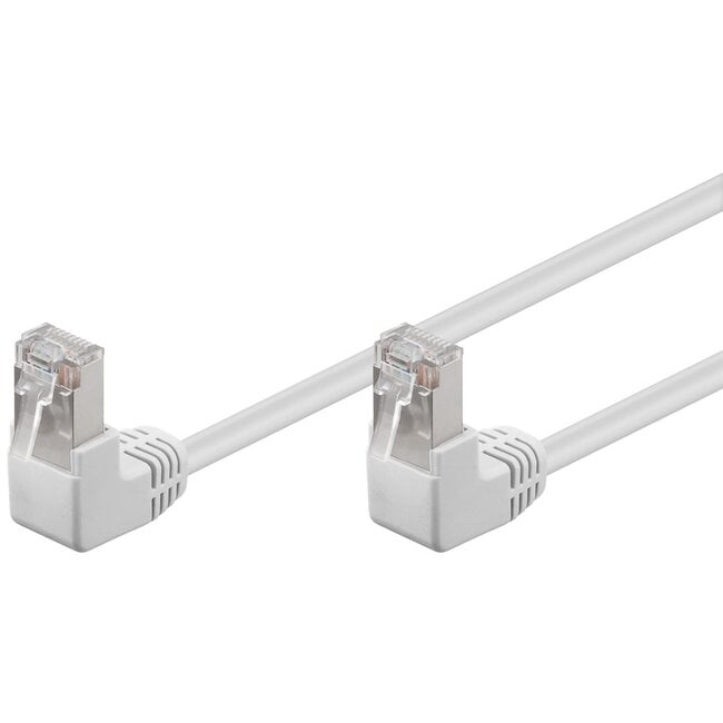 Goobay CAT 5e Patch Cable 2x 90° Angled, F/UTP, white 0.5 m