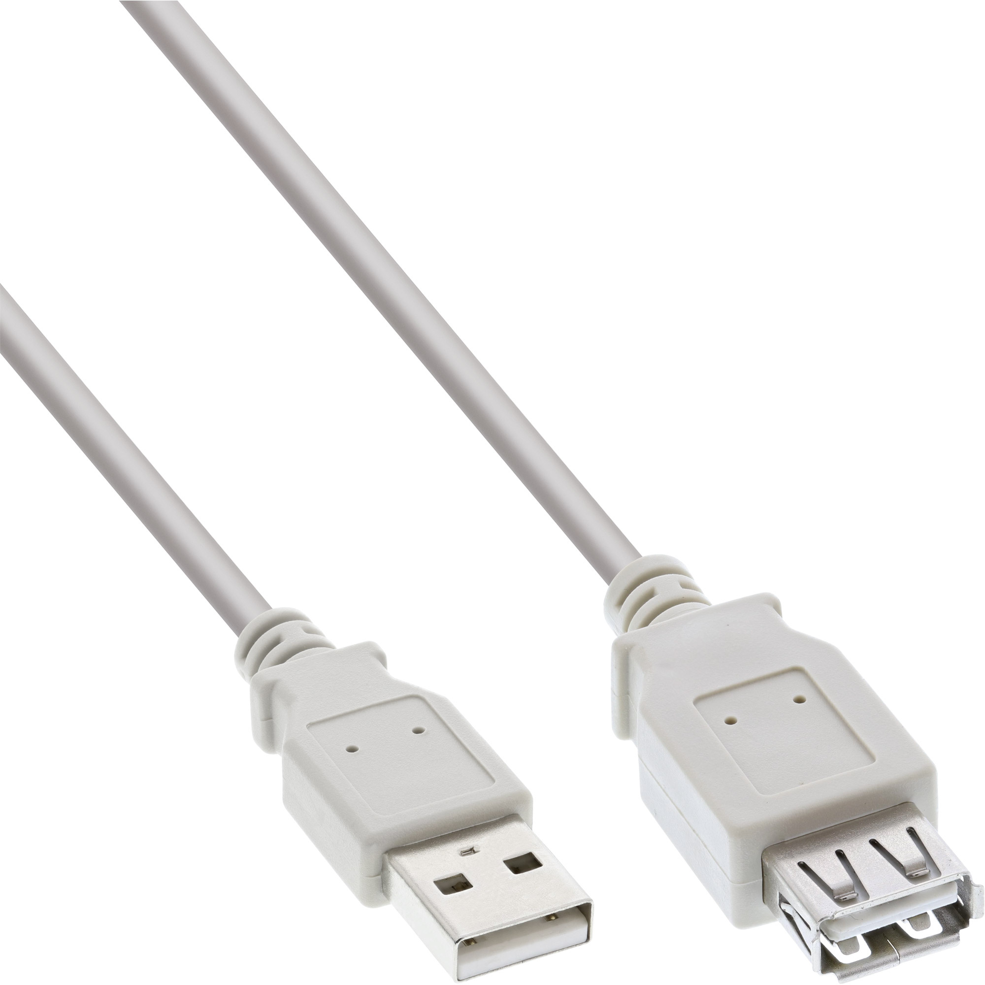 InLine 3m USB 2.0. Snoerlengte: 3 m, Geslacht connector: Mannelijk/Vrouwelijk, Maximale overdrachtssnelheid van gegevens: 480 Mbit/s, Contact geleider materiaal: Nikkel, Kleur van