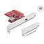 Delock PCI Express x4 Card to 1 x external USB 10 Gbps USB Type-C™ female + 1 x internal USB 10 Gbps Type-A female - Low Profile Form Factor