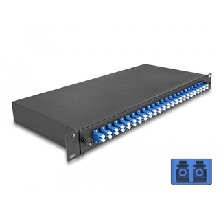 DeLOCK Delock 19″ Optical Fiber Splice Box 24 x LC Duplex OS2 1U complete assembled