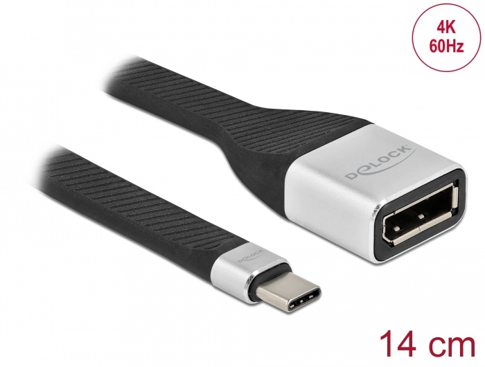 DeLOCK 86934. Snoerlengte: 0,14 m, Aansluiting 1: USB Type-C, Aansluiting 2: DisplayPort. Diameter van de kabel: 3 mm. Aantal per verpakking: 1 stuk(s)