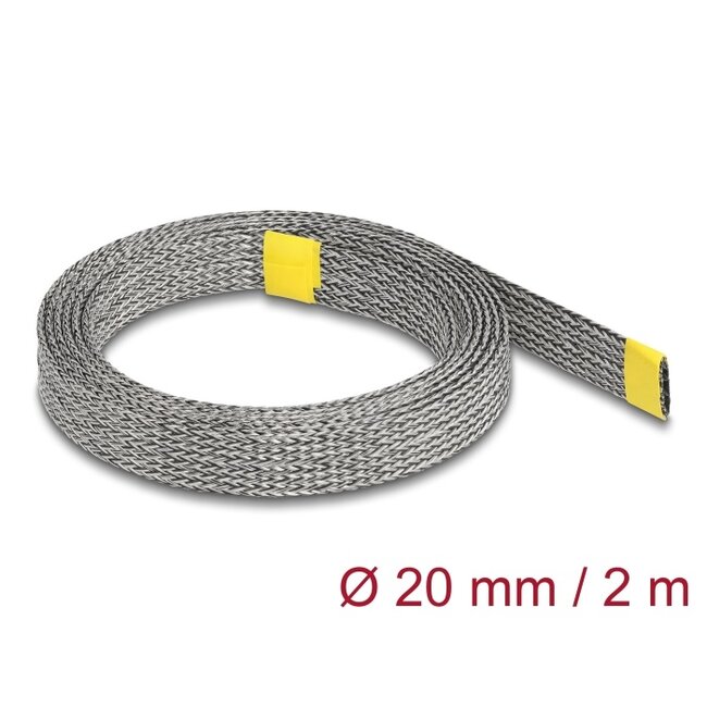 Delock Braided Sleeve for EMI shielding stretchable 2 m x 20 mm