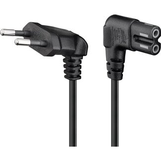 Goobay Goobay Connection Cable Euro Plug Angled at Both Ends, 0.75 m, Black