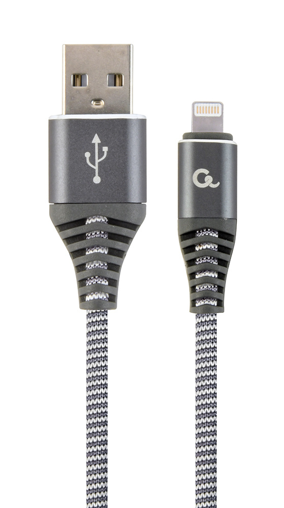Gembird CC-USB2B-AMLM-2M-WB2. Snoerlengte: 2 m, Aansluiting 1: Lightning, Aansluiting 2: USB A. Ingangsstroom (max): 2,1 A. Diameter van de kabel: 4,5 mm. Aantal per verpakking: 1