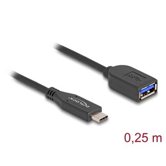 DeLOCK Delock USB 10 Gbps Coaxial Cable USB Type-C™ male to Type-A female 25 cm