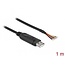 Delock Adapter cable USB 2.0 Type-A to Serial RS-232 with 9 open wires + Shielding 0.5 m