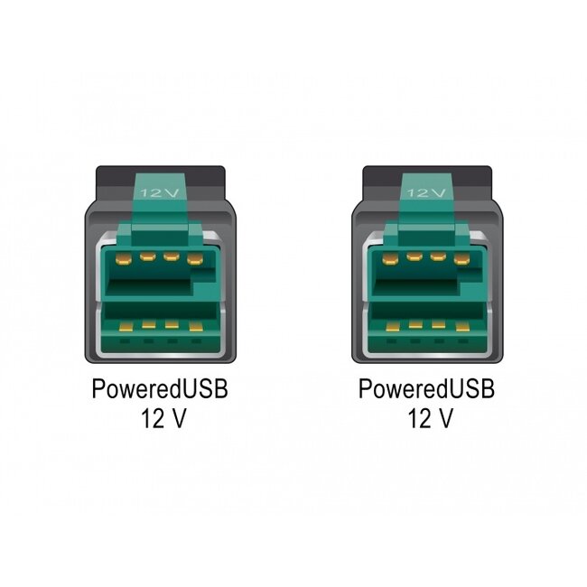 Delock PoweredUSB cable male 12 V > PoweredUSB male 12 V 4 m for POS printers and terminals