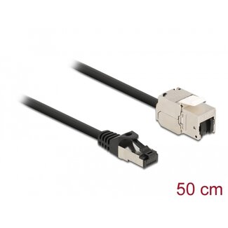 DeLOCK Delock Cable RJ45 plug to Keystone Module RJ45 jack Cat.6A 50 cm black