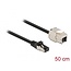 Delock Cable RJ45 plug to Keystone Module RJ45 jack Cat.6A 50 cm black