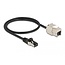 Delock Cable RJ45 plug to Keystone Module RJ45 jack Cat.6A 50 cm black