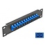 Delock 10″ Fiber Optic Patch Panel 12 Port SC Simplex blue 1U black