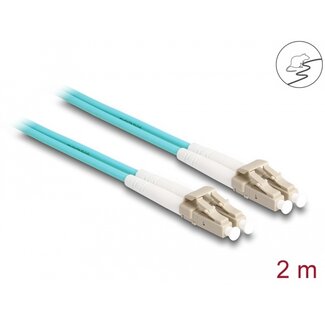 DeLOCK Delock Fiber Optical Cable with metal armouring LC Duplex to LC Duplex Multi-mode OM3 2 m