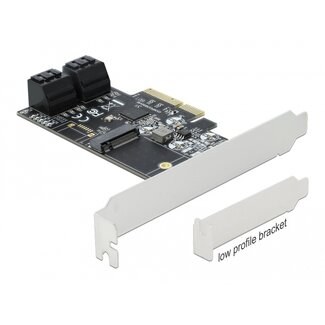 DeLOCK Delock 4 port SATA and 1 slot M.2 Key B PCI Express x4 Card - Low Profile Form Factor