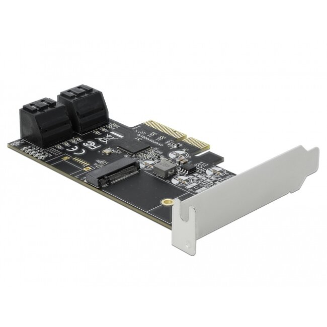 Delock 4 port SATA and 1 slot M.2 Key B PCI Express x4 Card - Low Profile Form Factor