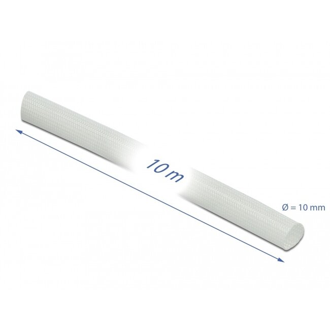 Delock Fiberglass Sleeving 10 m x 10 mm white