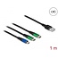 Delock USB Charging Cable 3 in 1 Type-A to Micro USB / 2 x USB Type-C™ 1 m
