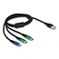 Delock USB Charging Cable 3 in 1 Type-A to Micro USB / 2 x USB Type-C™ 1 m