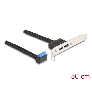 DeLOCK Delock Slot bracket 1 x USB 5 Gbps pin header female 90° angled to 2 x USB 5 Gbps Type-A female 50 cm