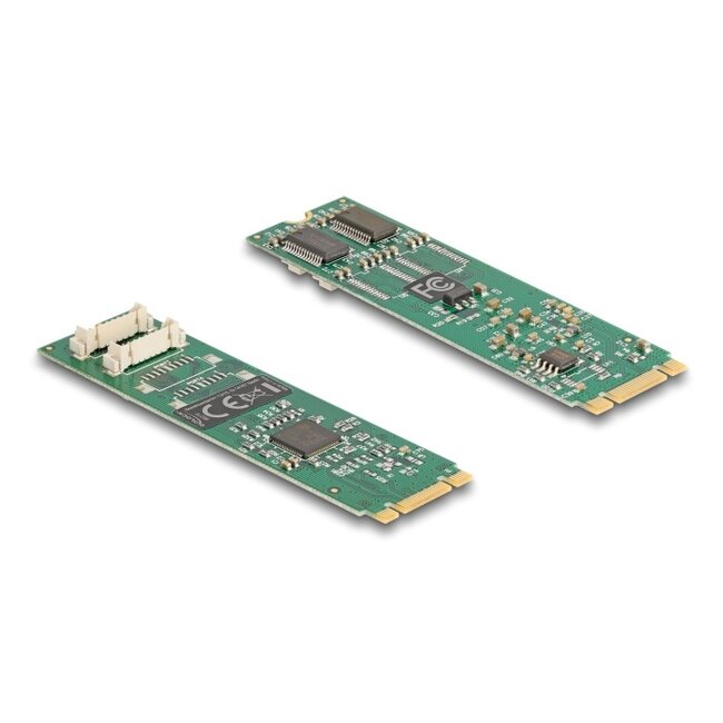 Delock M.2 Card to 2 x Serial RS-232 DB9 with Standard and Low Profile slot brackets