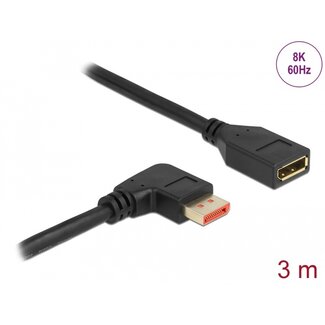 DeLOCK Delock DisplayPort extension cable male 90° right angled to female 8K 60 Hz 3 m