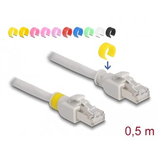 DeLOCK Delock Network cable RJ45 Cat.6A S/FTP with colored clips 0.5 m
