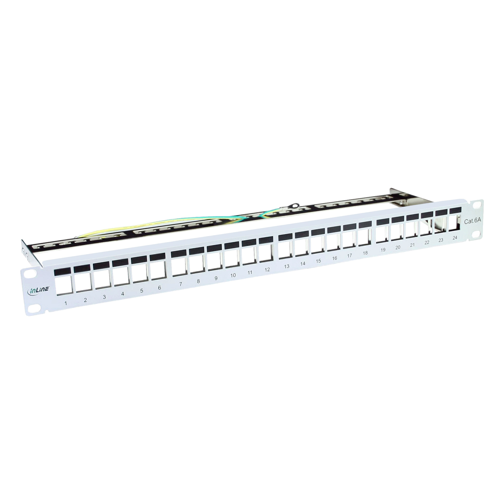 24-poorts Leeg Patchpaneel - Geschikt voor Cat6 en Cat6a Keystones - 1U - Lichtgrijs