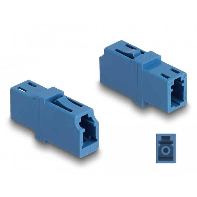 Delock Optical Fiber Coupler LC Simplex female to LC Simplex female UPC blue