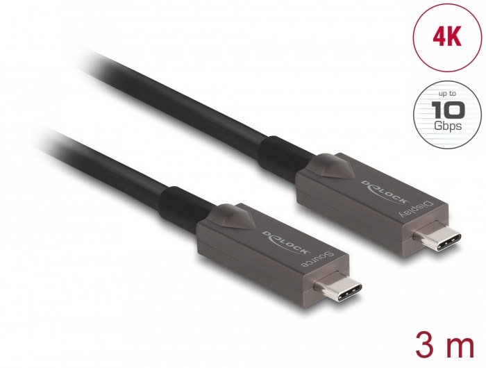 DeLOCK 84144, 3 m, USB Type-C, USB Type-C, Mannelijk, Mannelijk, Recht
