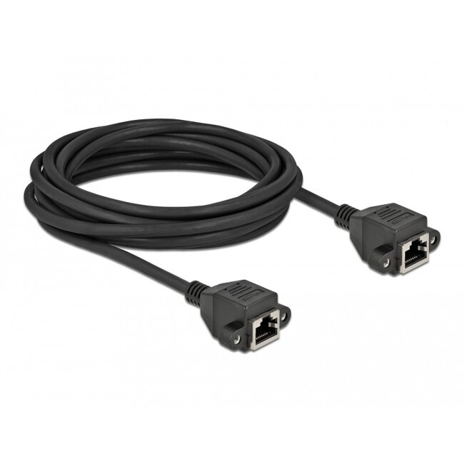 Delock Network Extension Cable S/FTP RJ45 jack to RJ45 jack Cat.6A 5 m black