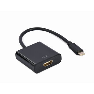 Cablexpert USB type-C naar HDMI adapter, 4K@30Hz, 15 cm, zwart