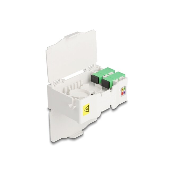 Delock Optical Fiber Connection Box for DIN rail with splice holder and 4 x SC Simplex coupler