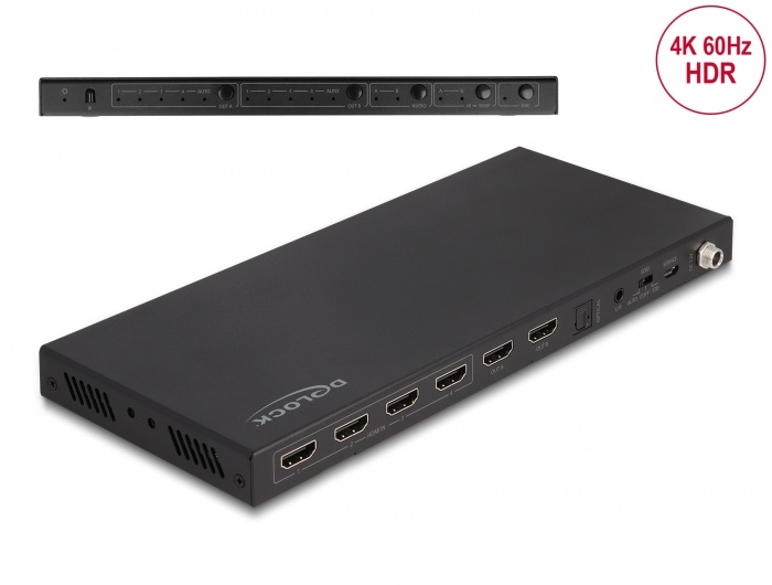 Delock HDMI KVM 4xIN + 2xOUT HDMI 4k