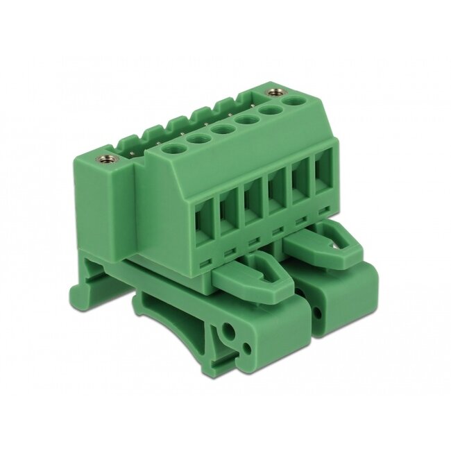 Delock Terminal block set for DIN rail 6 pin with screw lock
