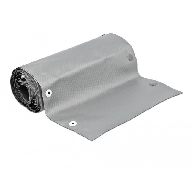 Delock Cable protection sleeve with snap button fastener heat-resistant 2 m x 50 mm grey / black