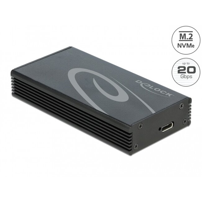 Delock External Enclosure for M.2 NVMe PCIe SSD with SuperSpeed USB 20 Gbps (USB 3.2 Gen 2x2) USB Type-C™ female