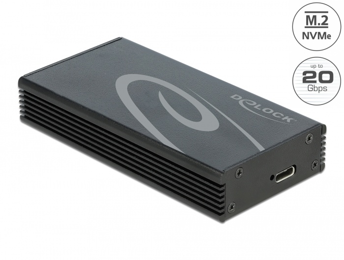 Delock External Enclosure for M.2 NVMe PCIe SSD with SuperSpeed USB 20 Gbps (USB 3.2 Gen 2x2) USB Type-C™ female |