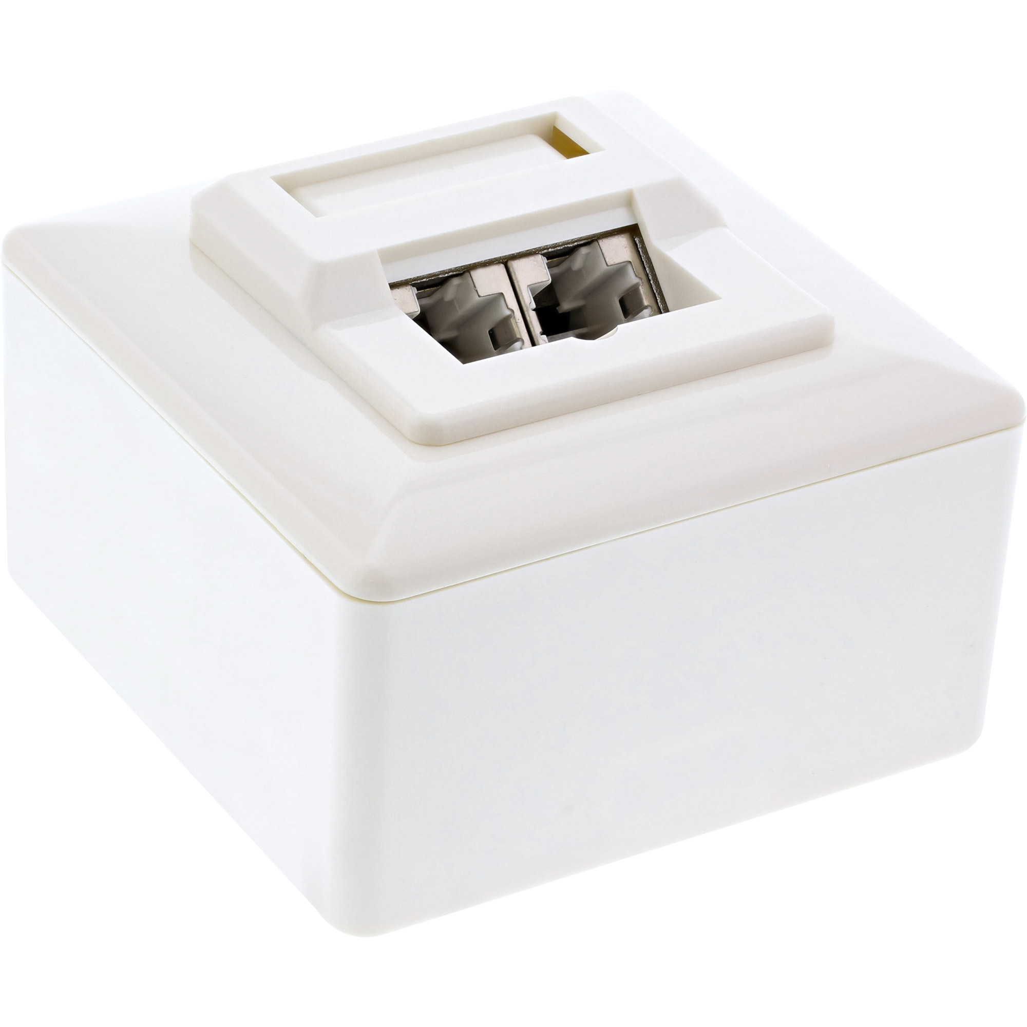 InLine® Cat. 5e aansluitdoos AP 2x RJ45 socket, reinwit |