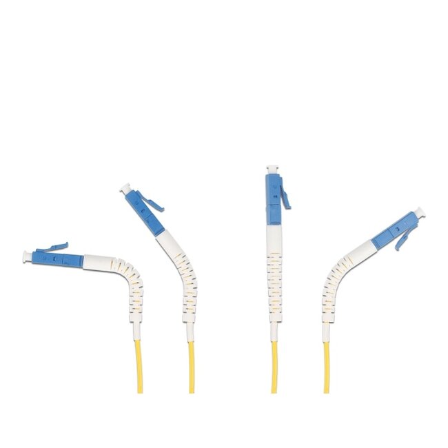 Delock Optical Fiber Cable LC Duplex to LC Duplex singlemode OS2 angled 0.5 m